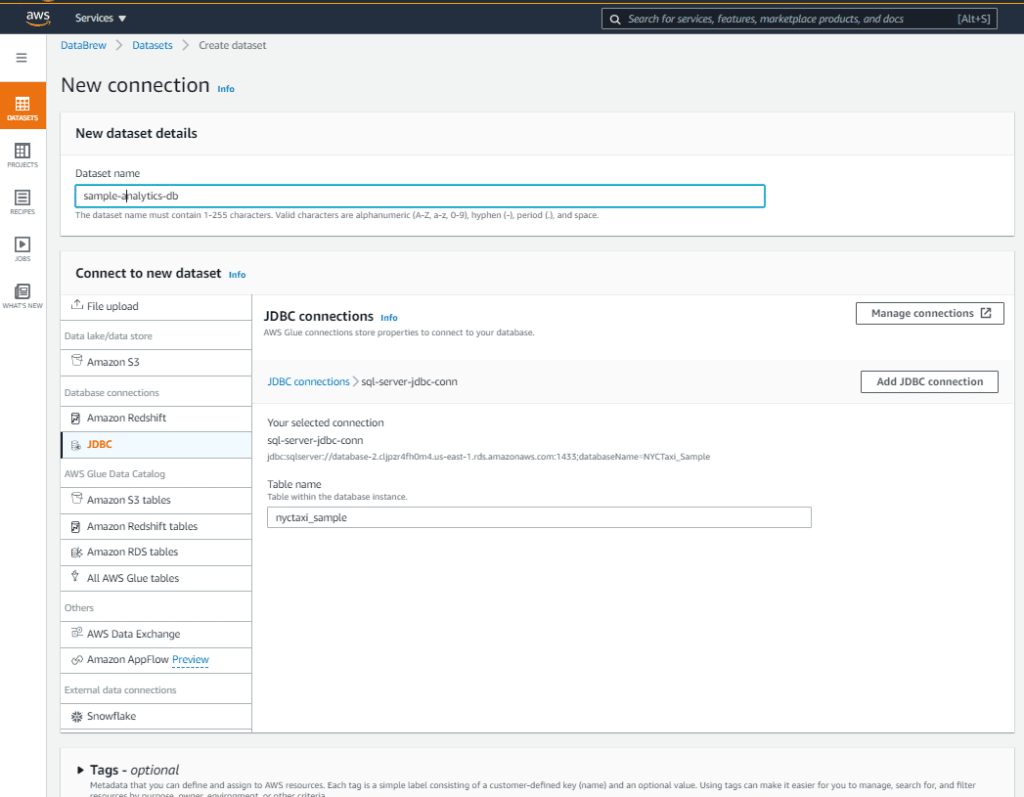 AWS OLAP: JDBC Connection
